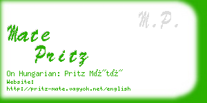 mate pritz business card